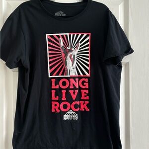 Black 'Long Live Rock' Graphic T-Shirt